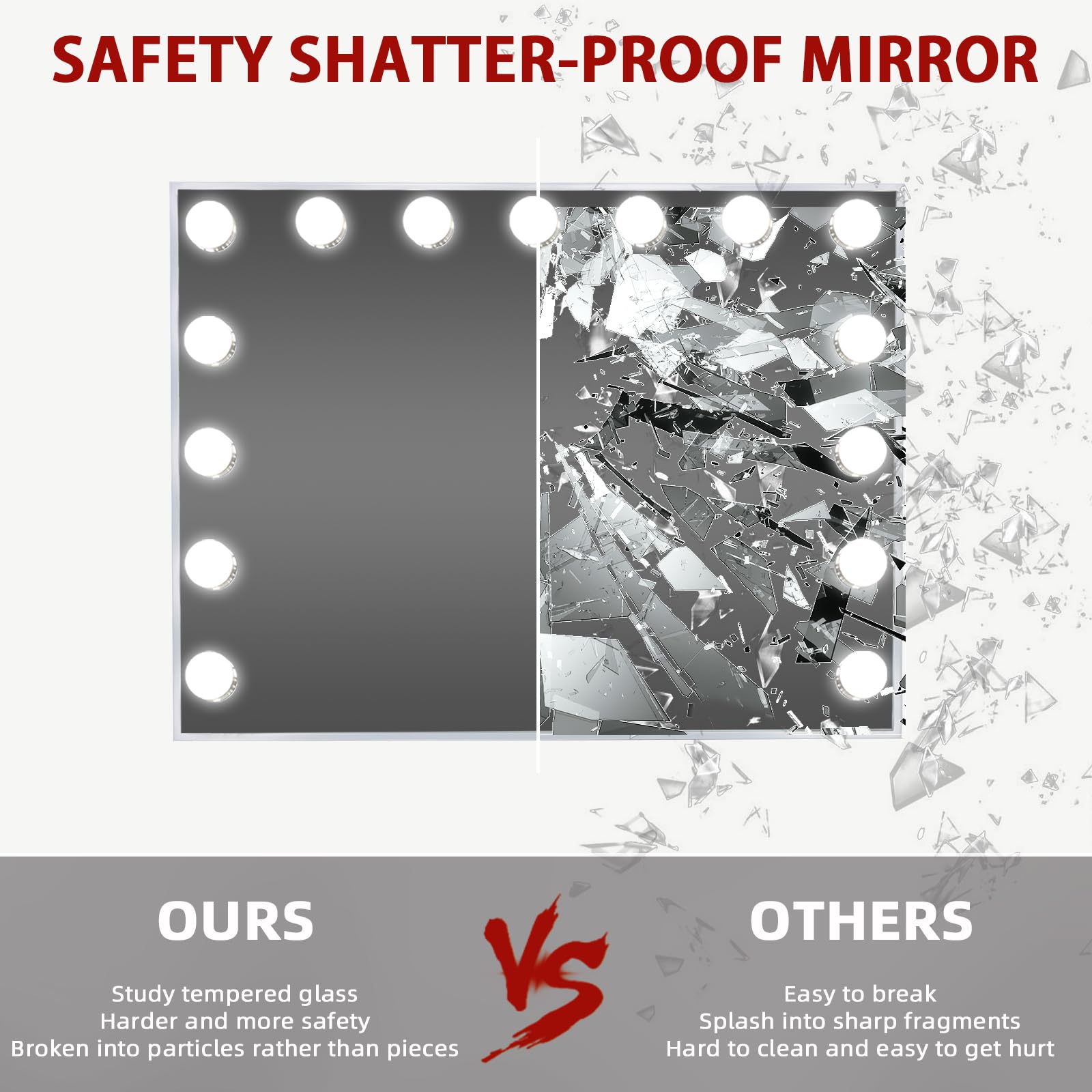 VANITII GLOBAL vanity mirror offers three lighting modes and adjustable brightness