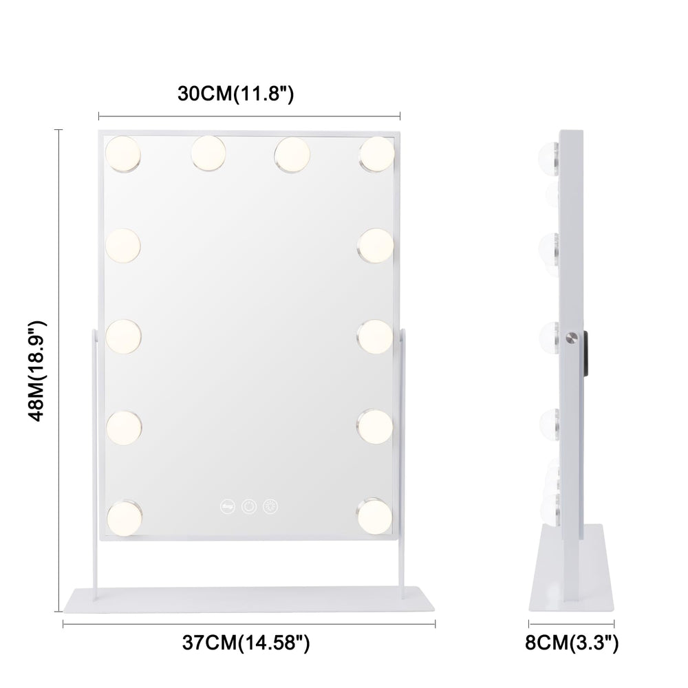 VANITII Global tabletop vanity mirror rotates 360 degrees for flexible viewing angles during grooming.
