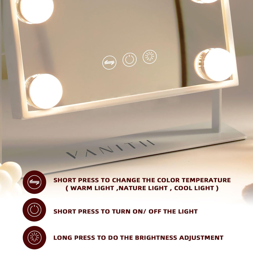 VANITII GLOBAL vanity mirror 360-degree rotation base enables flexible angles