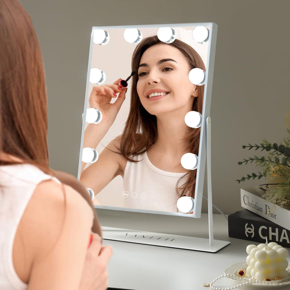 VANITII Global vanity mirror with non-slip metal frame provides stable support.