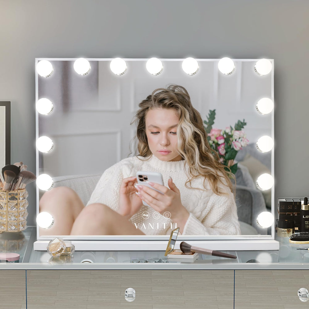 VANITII glossy white frame blends modern aesthetics with sturdy metal construction