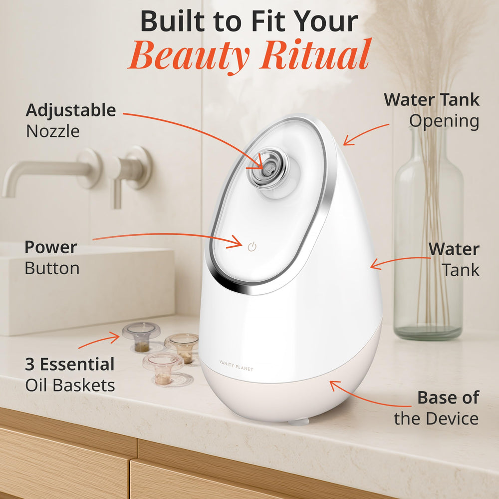 Three oil baskets prevent mixing for a spa-like aromatherapy session.