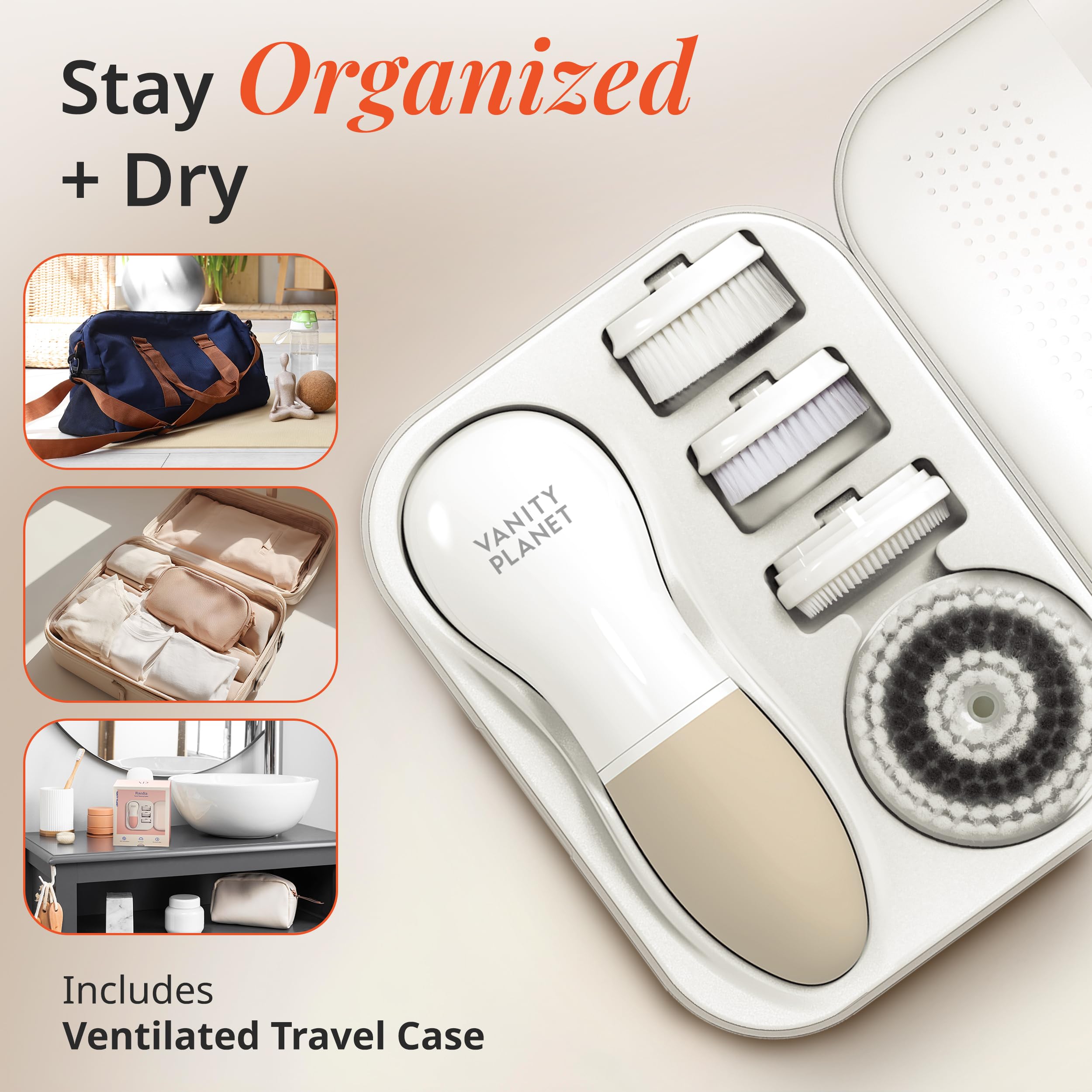Raedia dual-speed spin offers gentle and deep cleansing options.