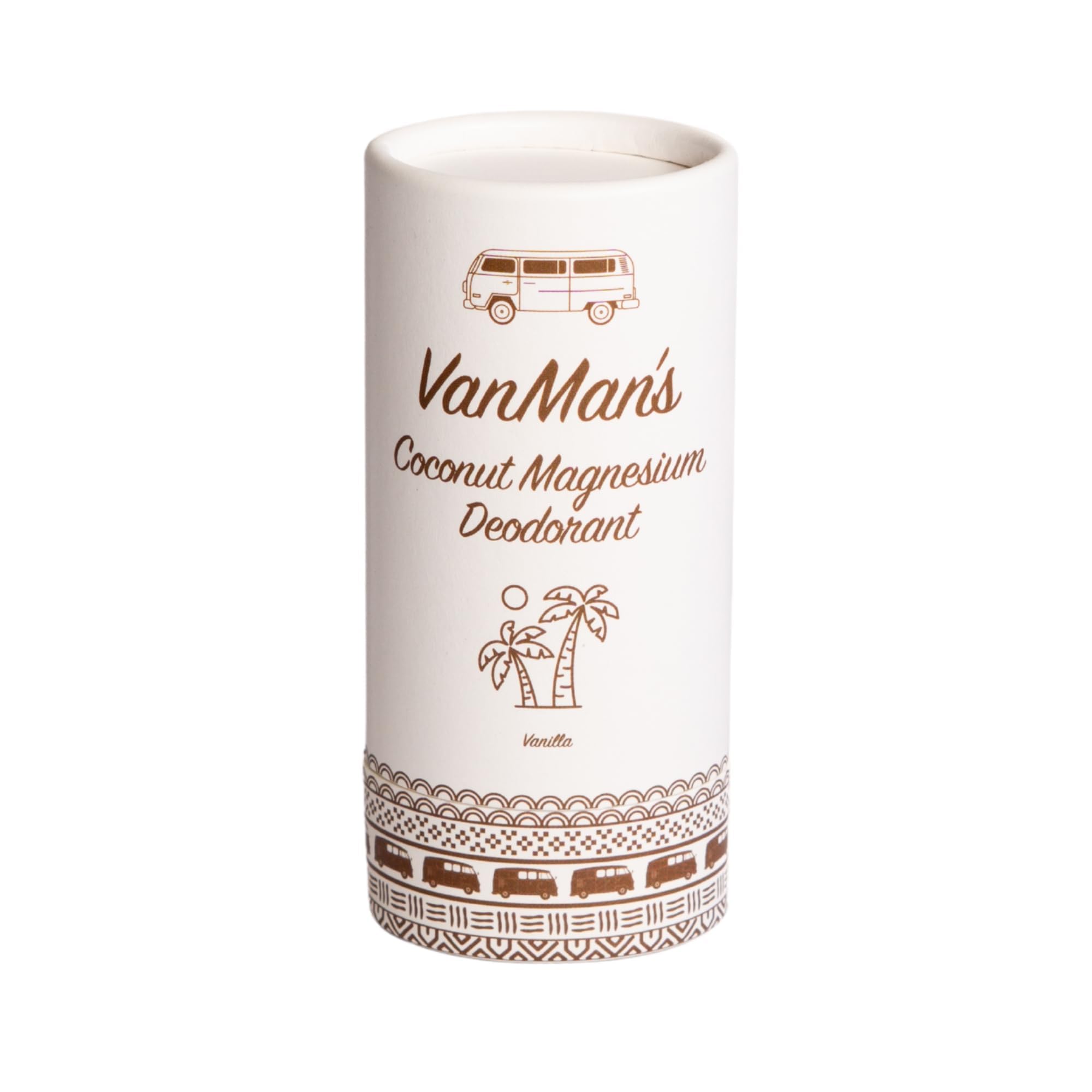 VanMan magnesium-vanilla deodorant stick application showing smooth glide and long-lasting odor control