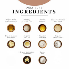 VanMan natural ingredients close-up shows tallow and coconut oil for skin hydration
