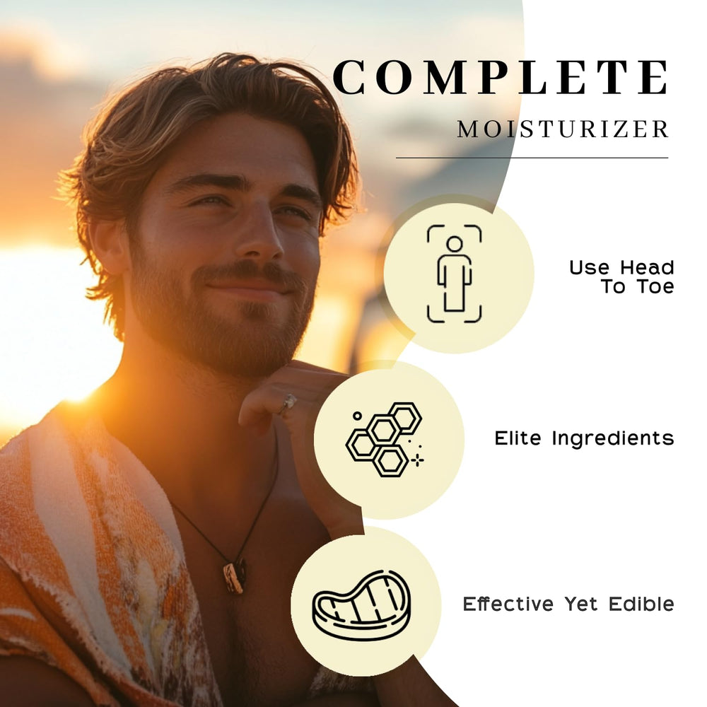Vanman's body butter being applied to hands demonstrates all-over moisture