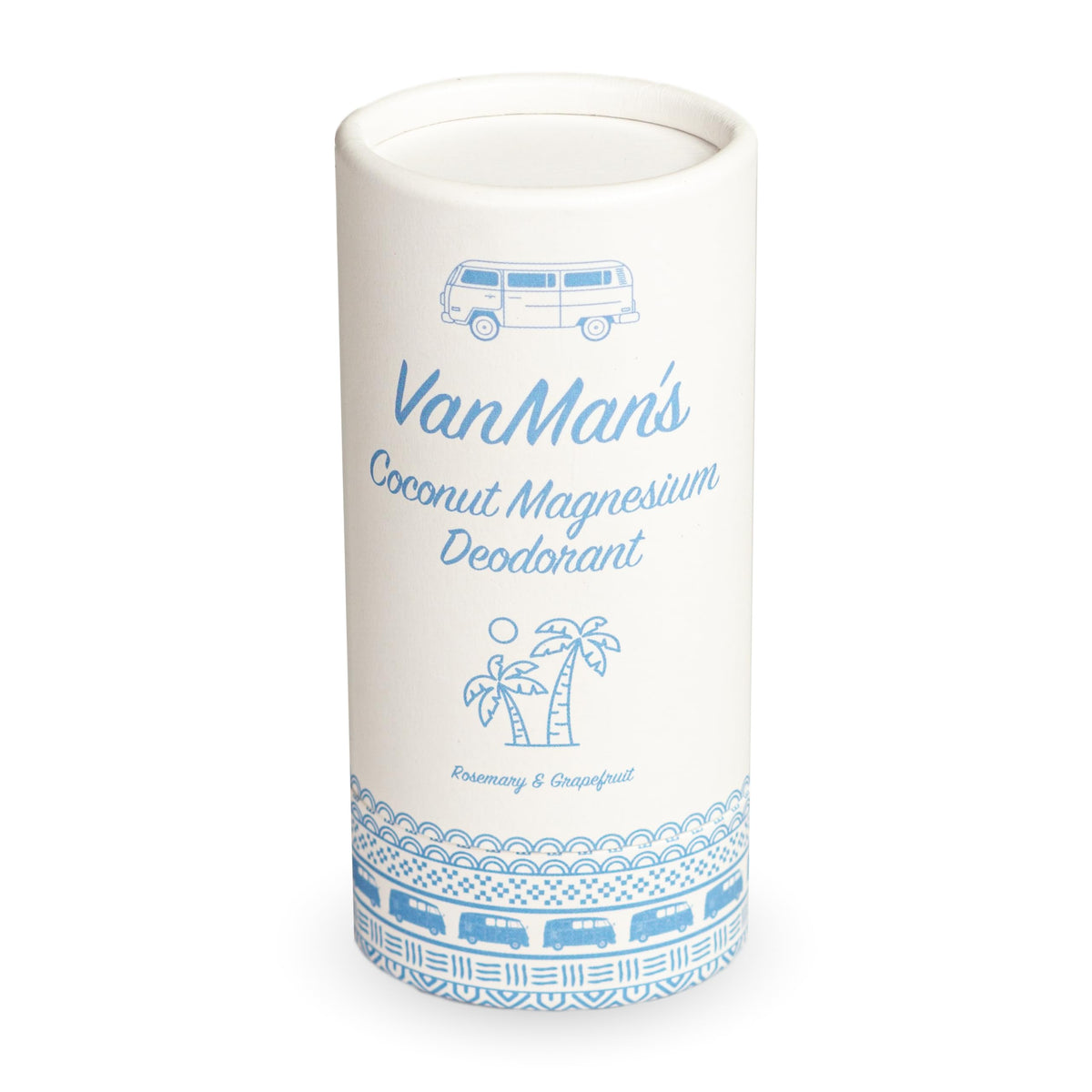 VanMan’s coconut and magnesium deodorant stick applies smoothly for daily comfort.