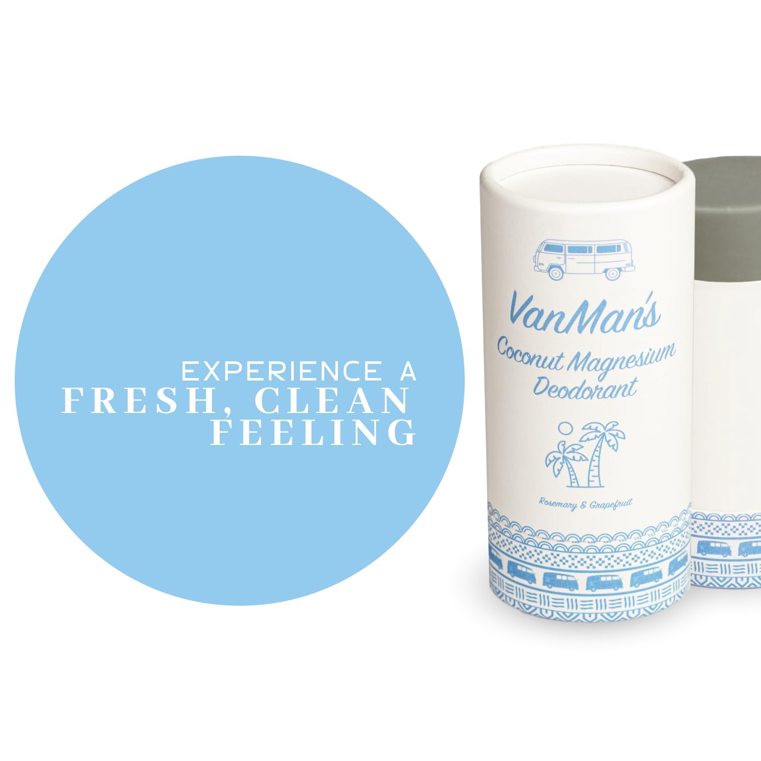 VanMan deodorant stick glides on for mess-free, quick application.