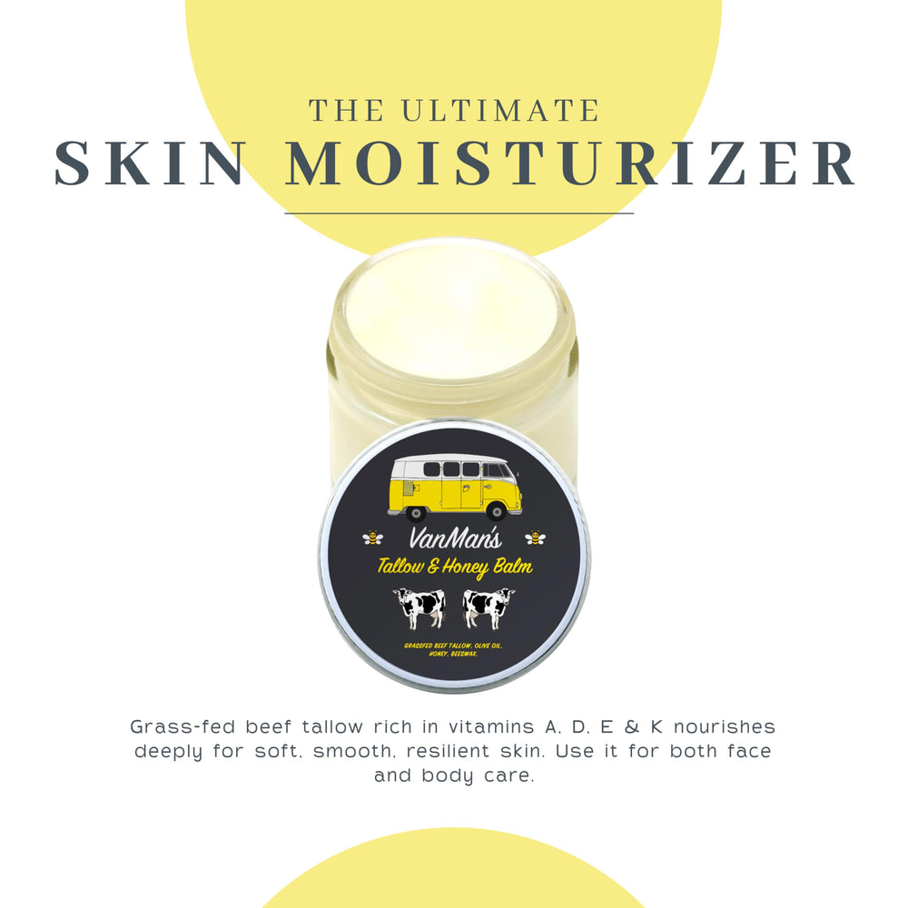 Vanman's balm on the face application showcases easy dab-and-massage for a hydrated, soft look.
