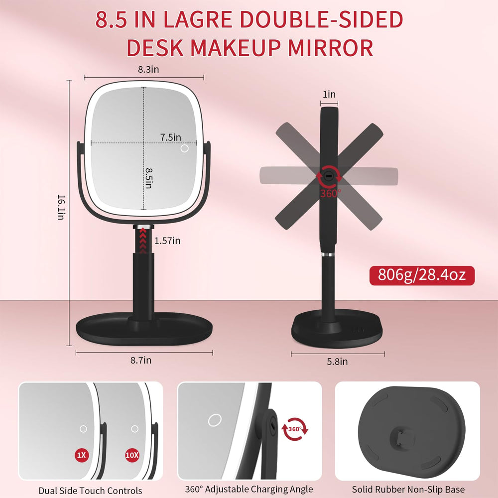 Vanmirr mirror with 2600mAh battery for cordless makeup sessions