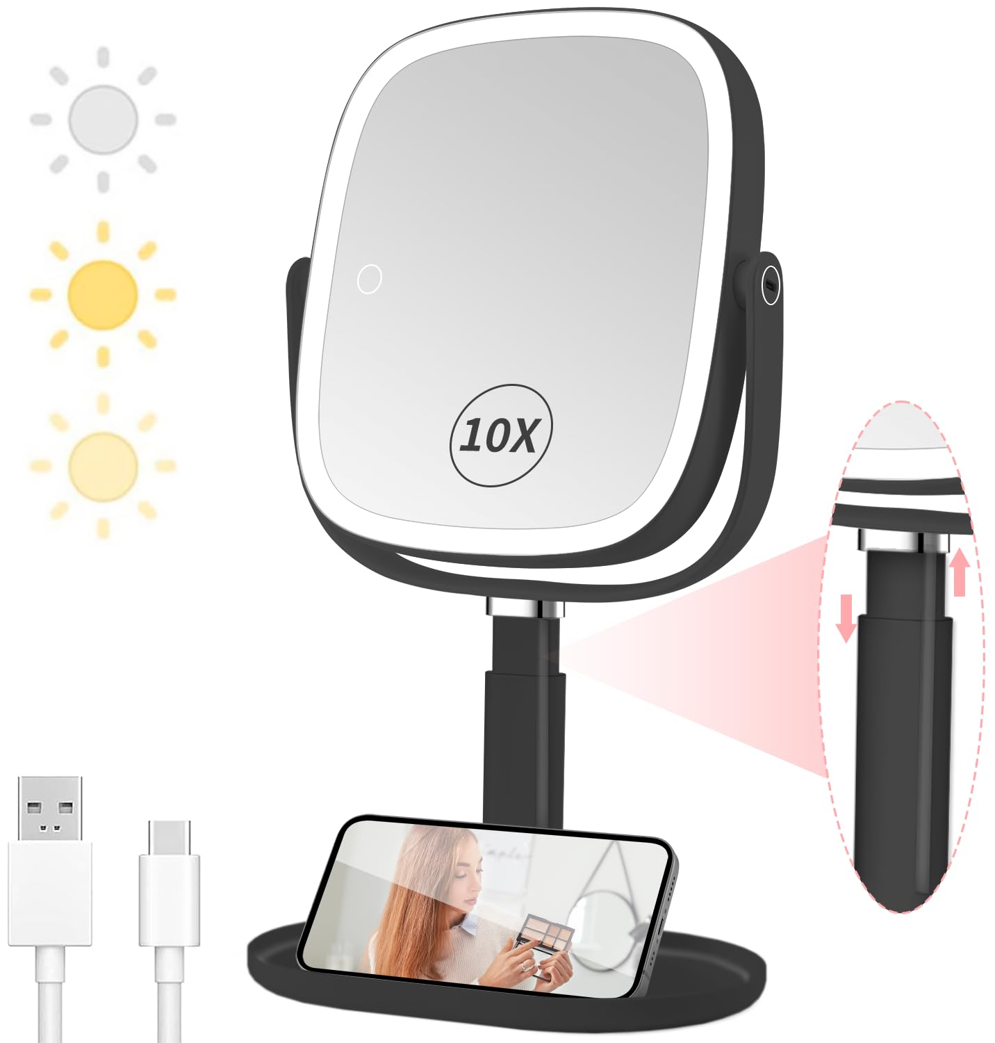 Vanmirr black desk mirror ideal gift for beauty lovers