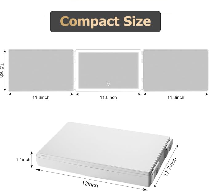 Vanmirr mirror with LED lights offers adjustable color temperature for precise makeup tasks.