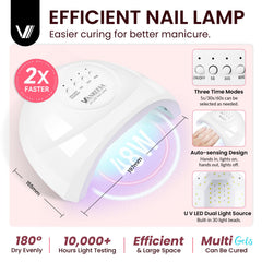 Vanreesa 48W UV lamp cures gel evenly across nails for fast sessions.