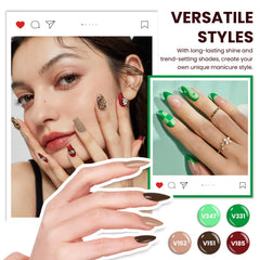 Vanreesa base coat and top coats collection with glossy, matte and glitter finishes.