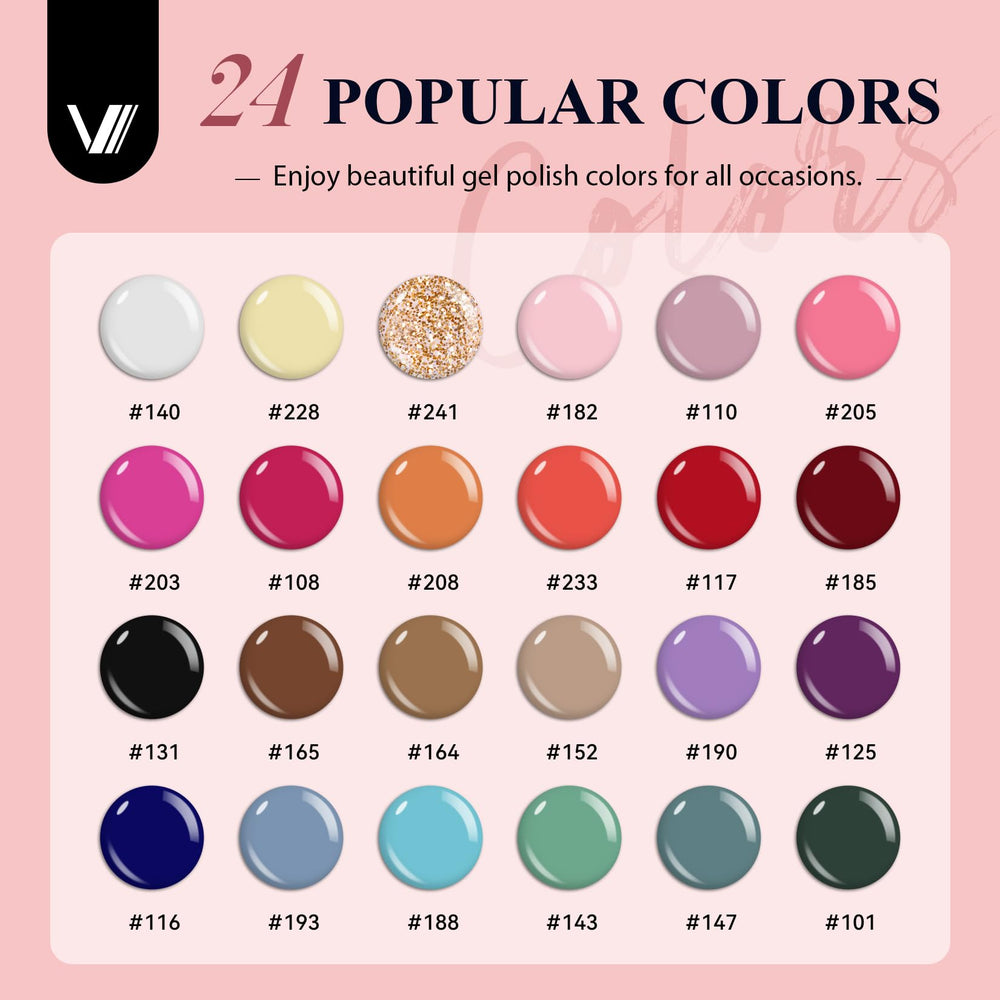 VANREESA color palette of 24 colors for versatile nail art options