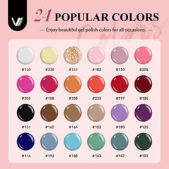 VANREESA color palette of 24 colors for versatile nail art options