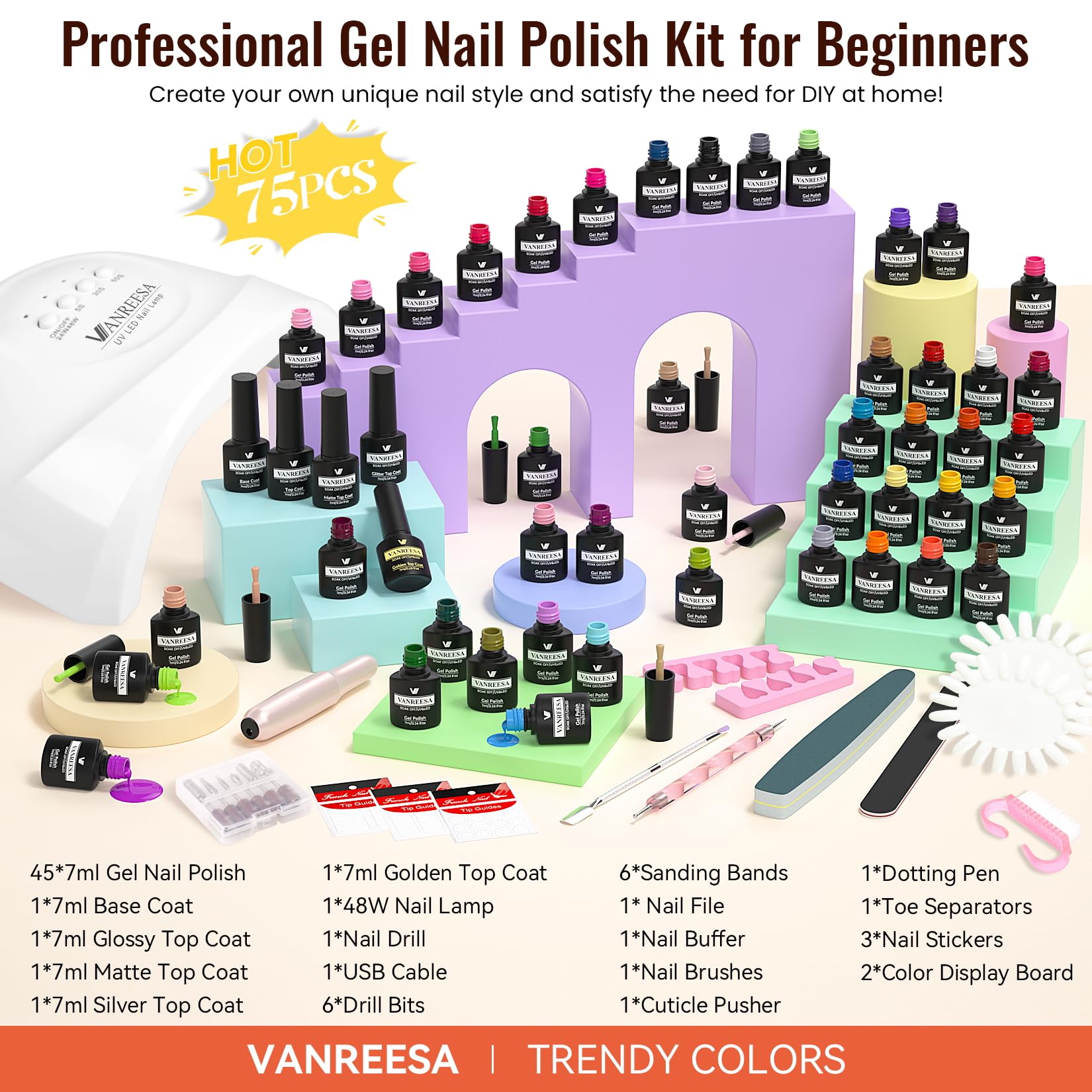 VANREESA display boards to pick shades easily