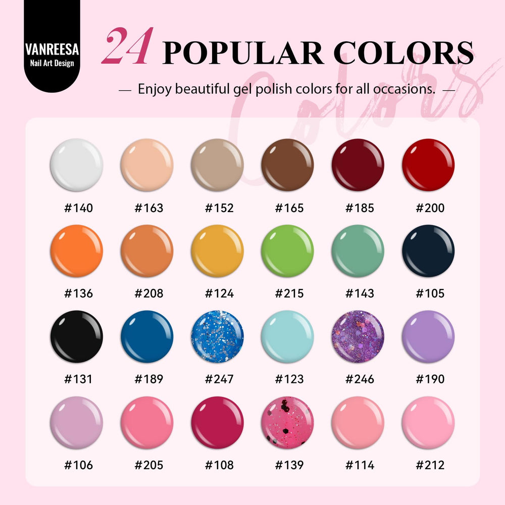 VANREESA 24-color gel palette for versatile at-home nail art