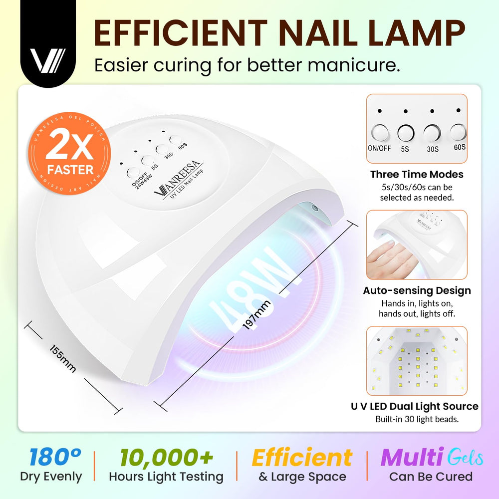 VANREESA manicure tools set shows professional-grade tools for precise DIY manicures.