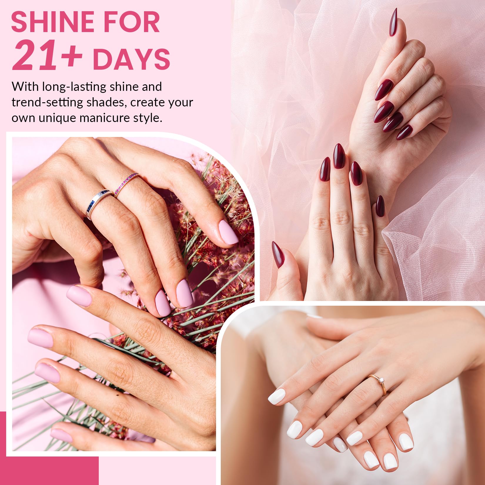 VANREESA matte top coat adds a chic velvety texture.