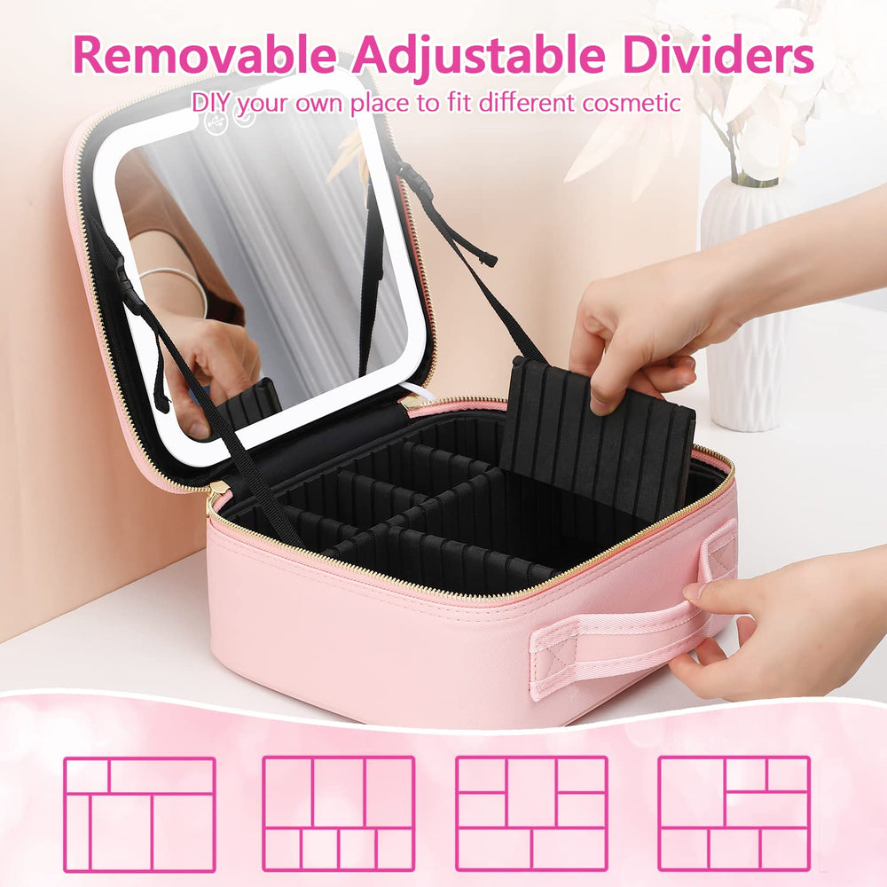 VANMRIOR adjustable dividers with anti-drip sponge pad protect cosmetics during transit