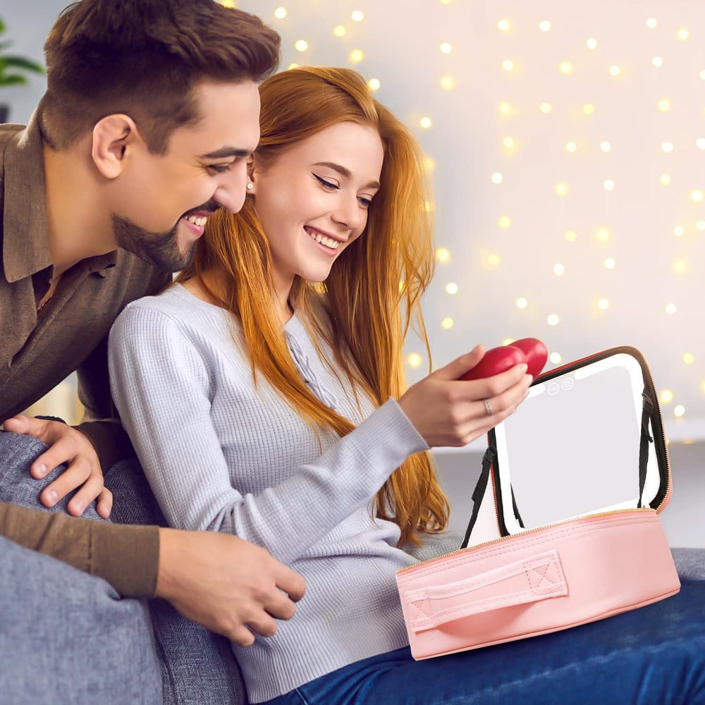 VANMRIOR LED light on makeup mirror with adjustable brightness for precise makeup