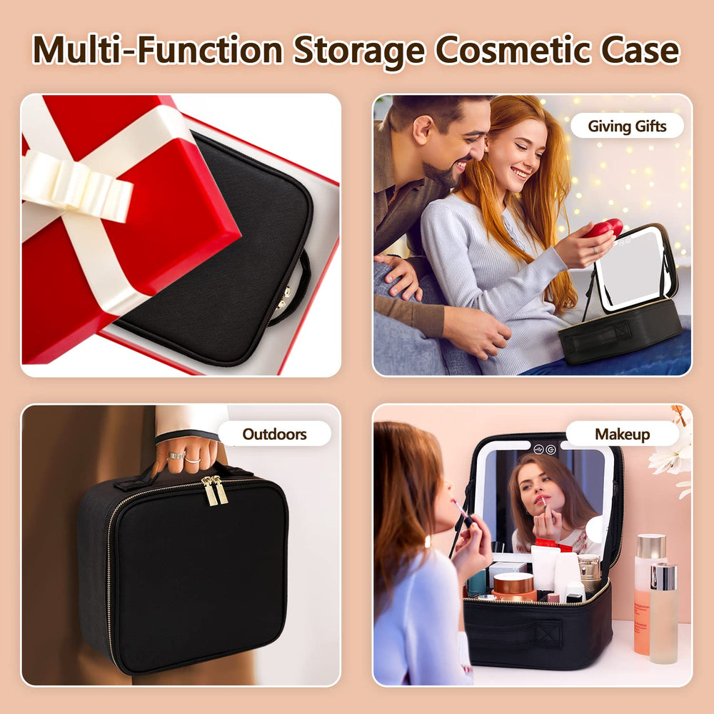 VANMRIOR rechargeable LED power feature keeps makeup mirror ready.