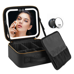 VANMRIOR travel makeup bag open with mirror for on-the-go touch-ups.