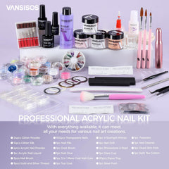 VANSISOS acrylic liquid and powder set ensures smooth sculpting and durable results.