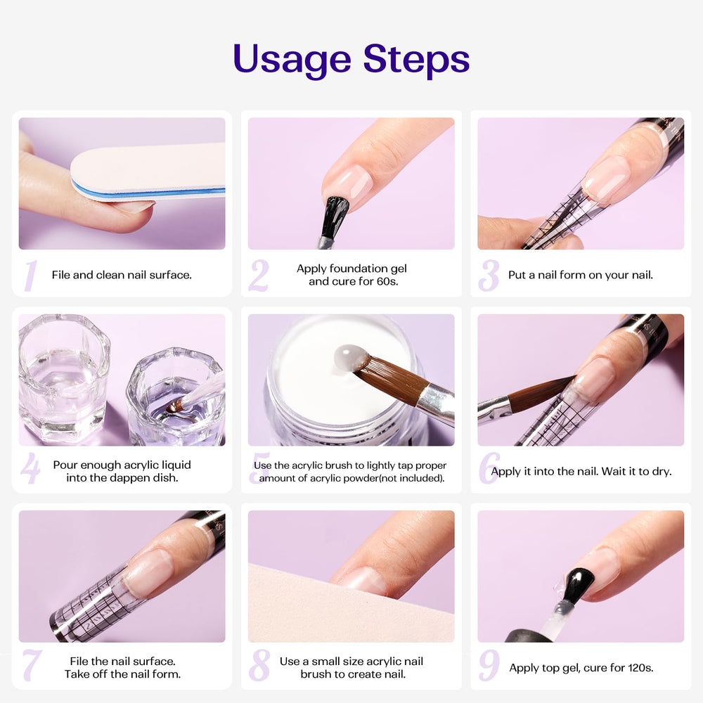 VANSISOS acrylic liquid works with any acrylic powder for versatility.
