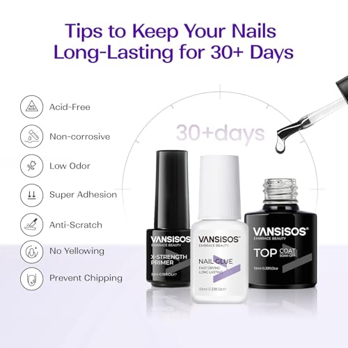 VANSISOS complete nail kit display showing all-in-one home manicure solution.