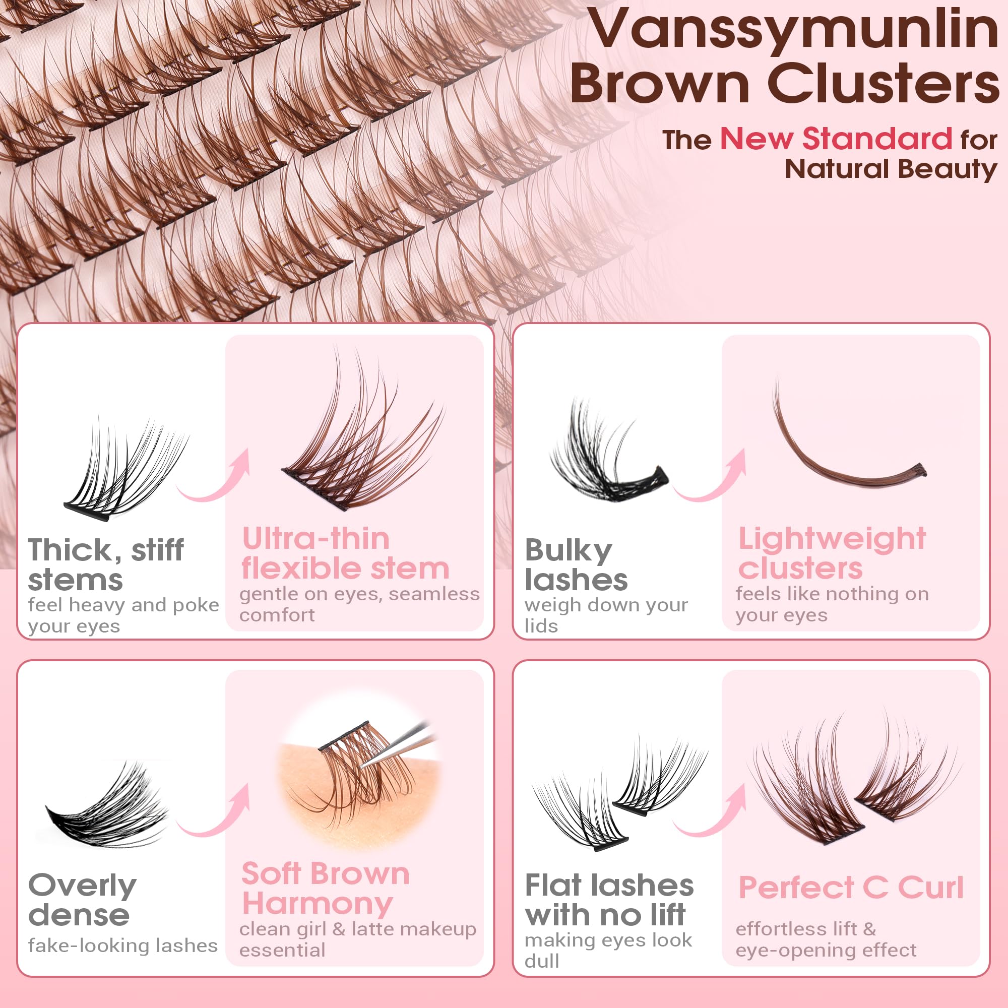 Vanssymunlin packaging includes a brush for blending clusters.