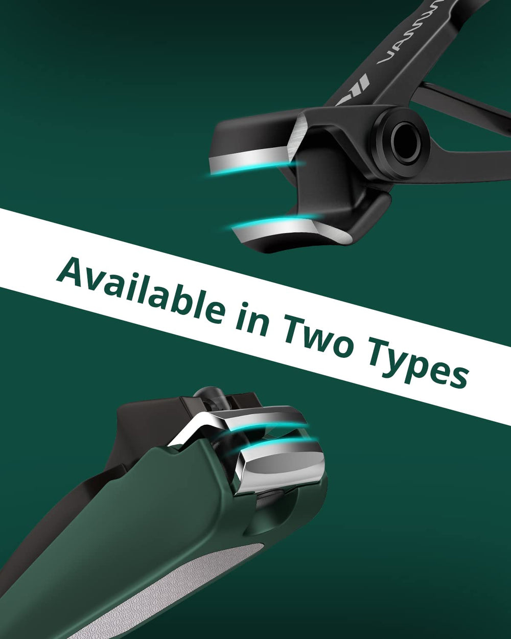VANWIN nail clipper set curved jaws emphasize precise cutting for thick nails.