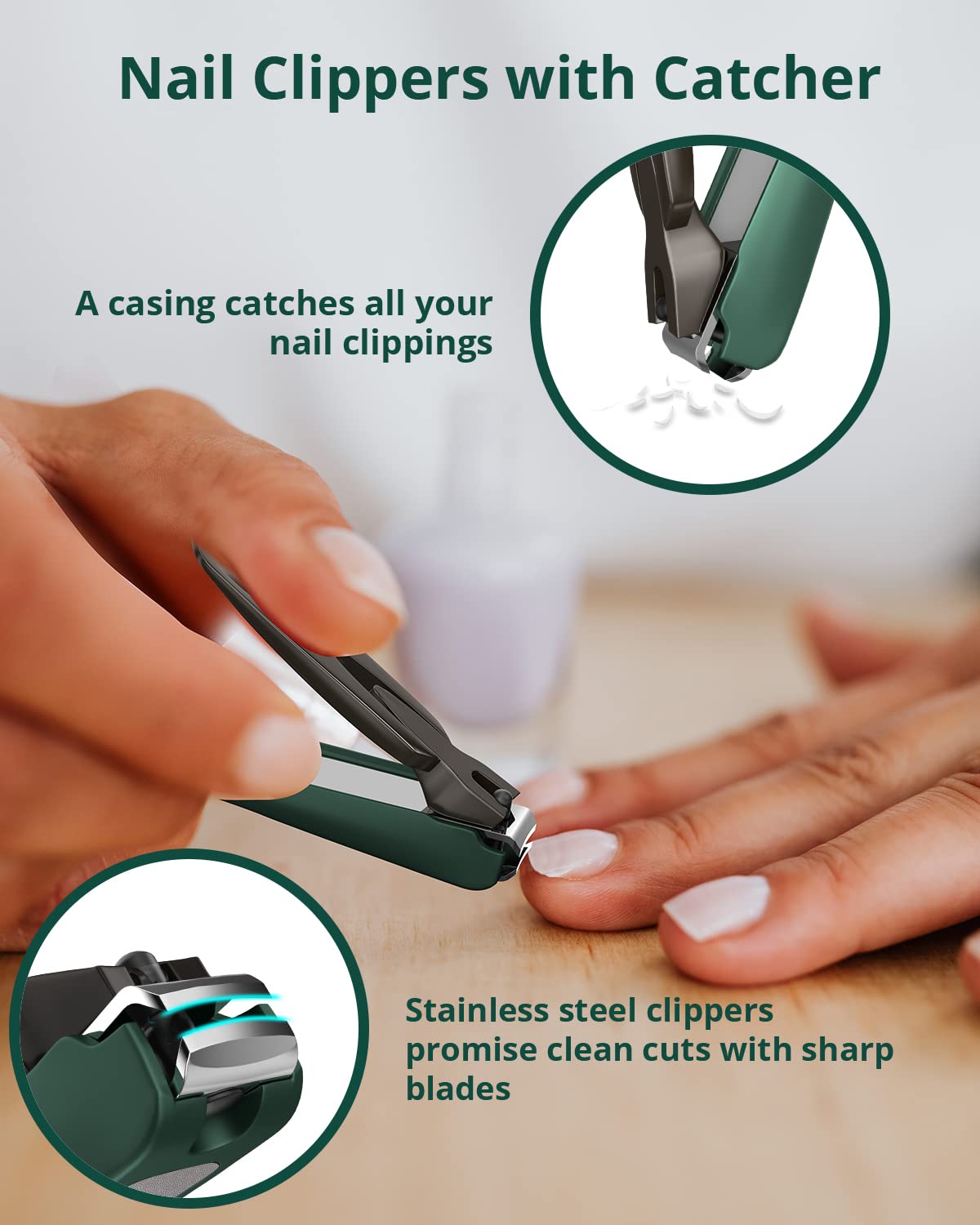 VANWIN integrated nail file promotes smoother edges during routine care.