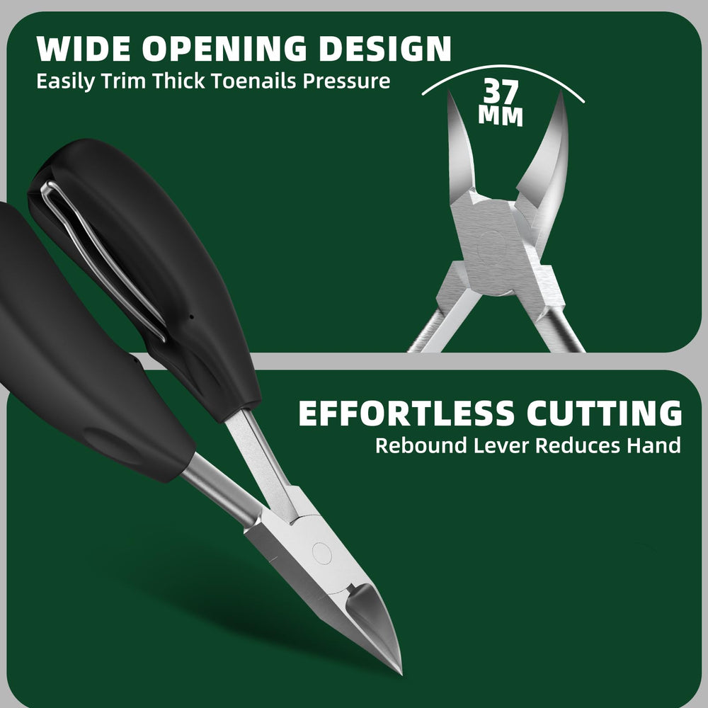 VANWIN 37mm jaw close-up showing thick-nail cutting power with precision.