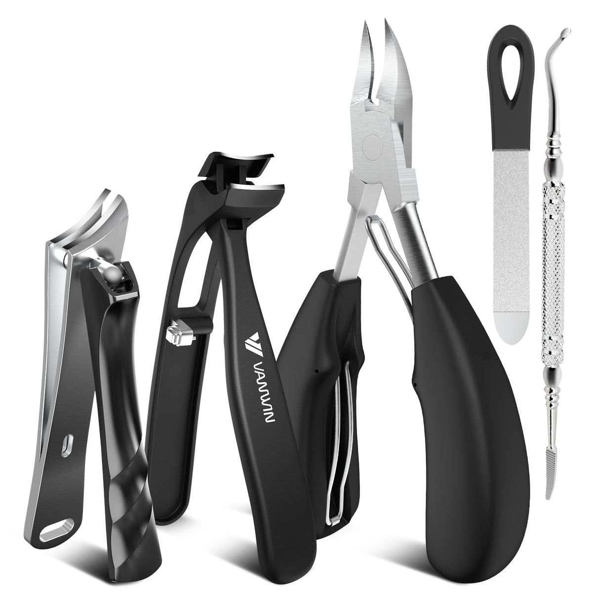 VANWIN angled head clippers with catcher for seniors and mess-free trimming
