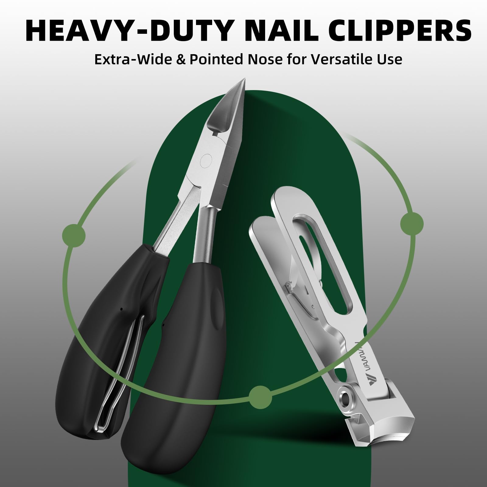 VANWIN extended-handle design reducing hand strain during clipping.
