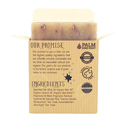Varina Handmade soap USA cold-process label indicating handmade quality and sustainability.