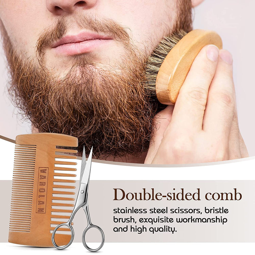 Varolan beard balm cedar jar emphasizes soothing care and a subtle fragrance.