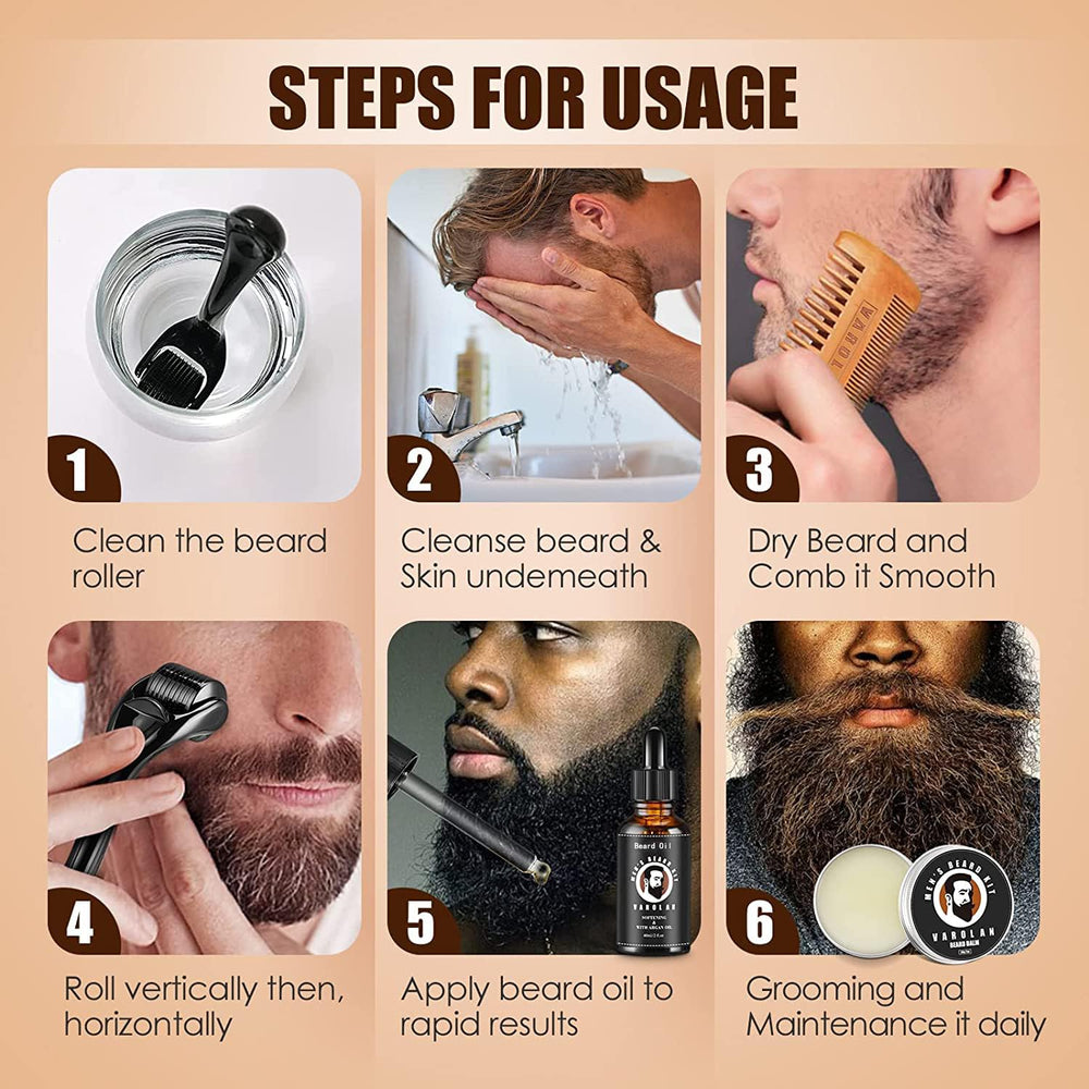 Varolan beard care e-book cover with tips and routines.
