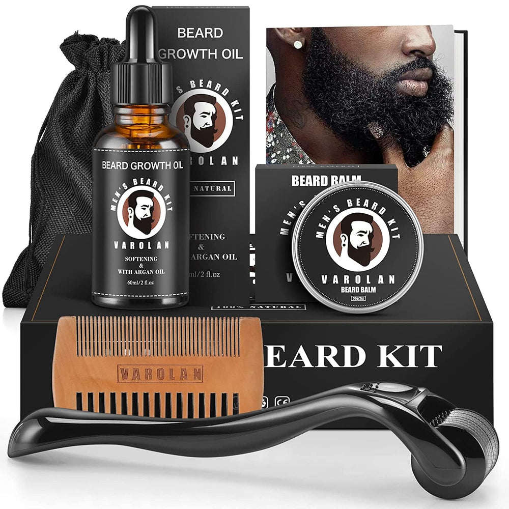 Varolan beard growth oil bottle for thicker, healthier grooming routine.