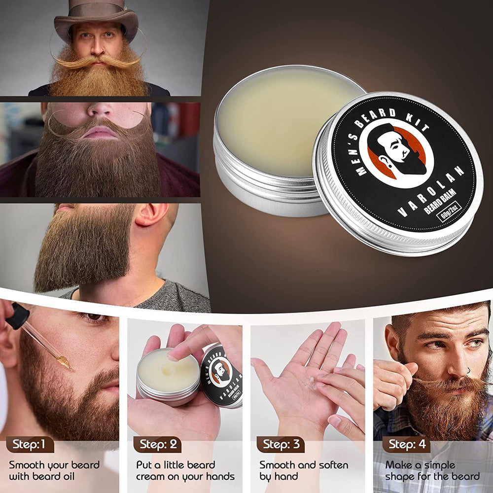 Varolan wooden comb anti-static close-up shows gentle teeth for any beard type.