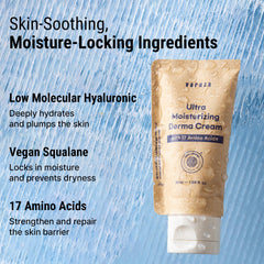 Varuza Ultra Moisturizing Derma Facial Cream on skin – fast-absorbing, non-greasy formula.