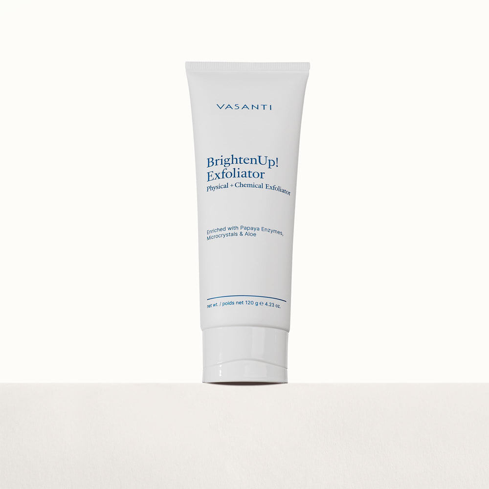 VASANTI Exfoliating Face Wash papaya focus image hints brightening possibilities.