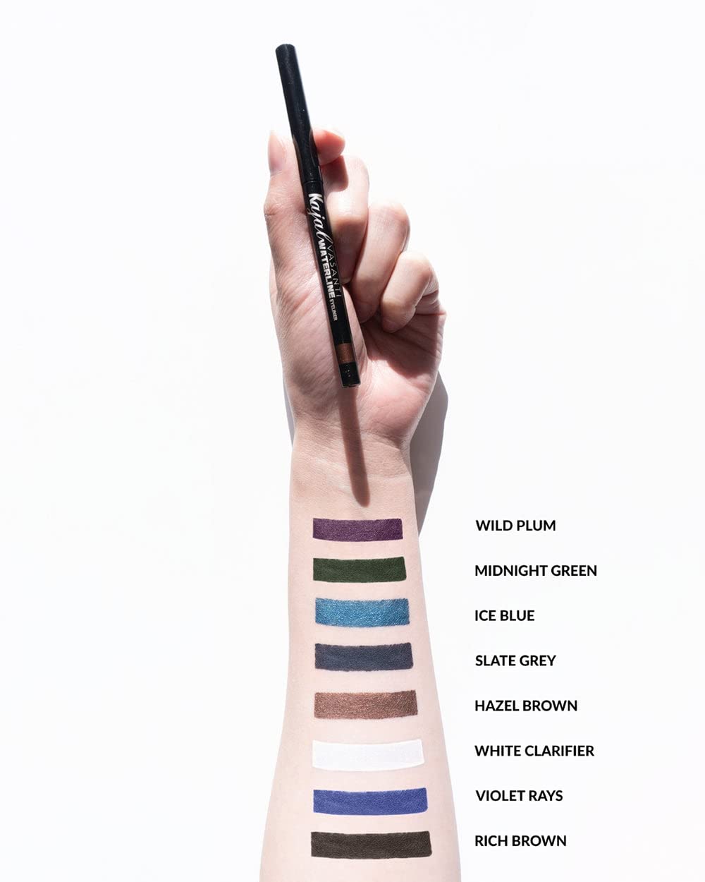 VASANTI Kajal Waterline Eyeliner Pencil Rich Brown ophthalmologist-approved formula for sensitive eyes.