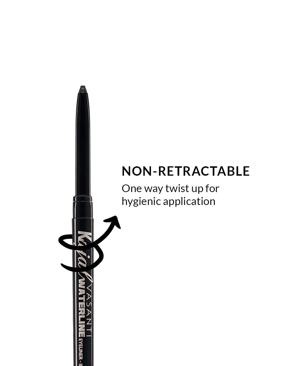 VASANTI Kajal Waterline Eyeliner Pencil Rich Brown smudge-proof wear through day.