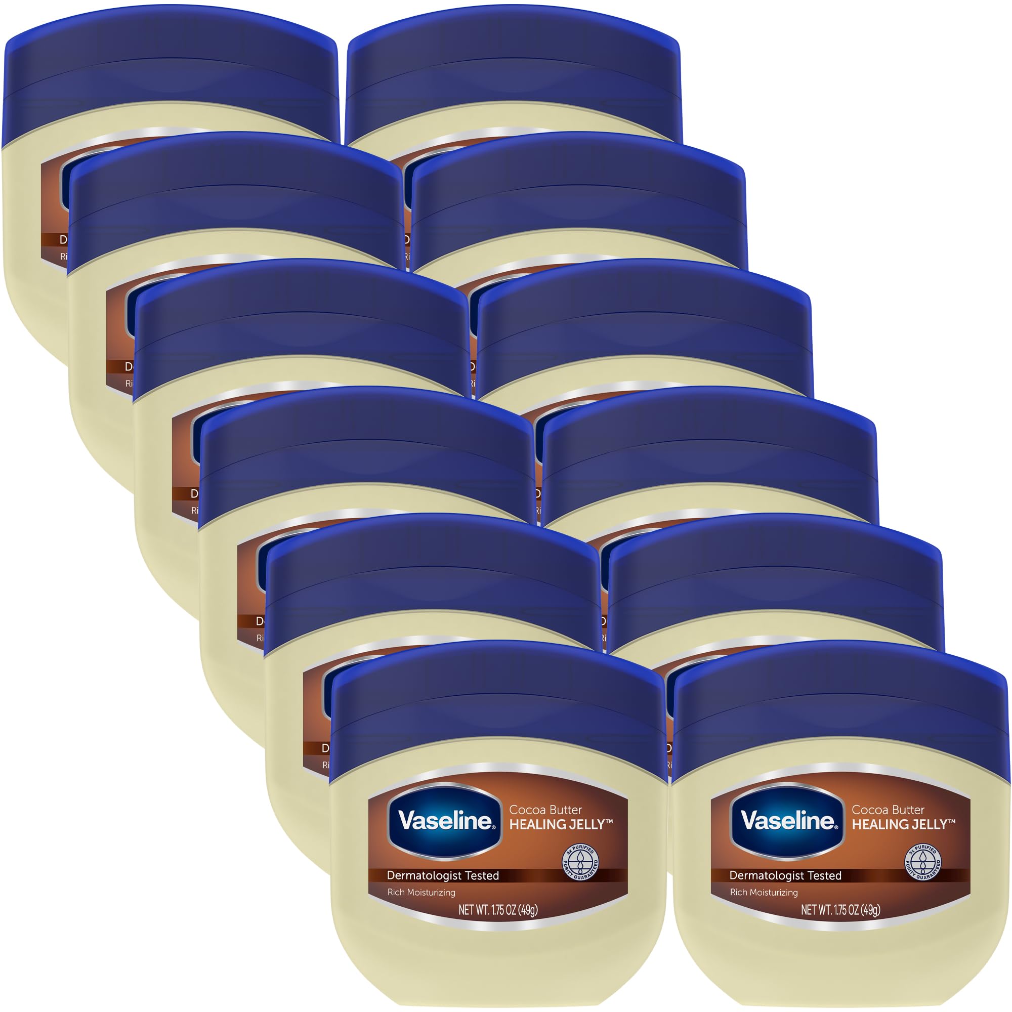 Vaseline Cocoa Butter Healing Jelly travel jar provides on-the-go moisture.