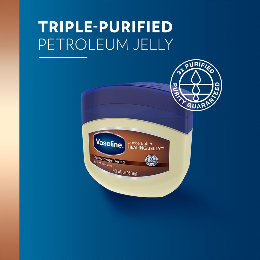 Vaseline Cocoa Butter Healing Jelly travel kit keeps skincare ready.