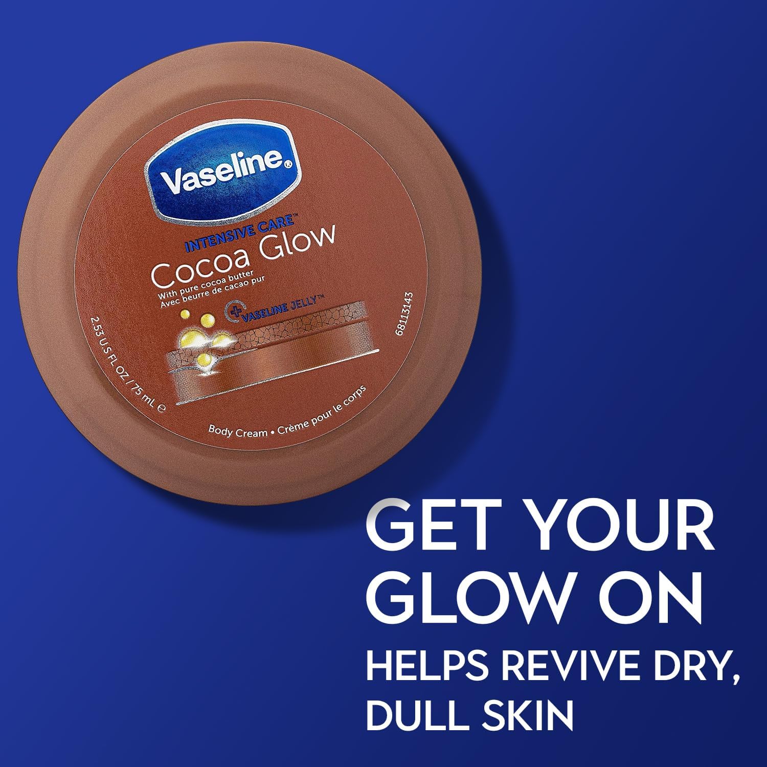 Vaseline Cocoa Glow application shot highlights fast absorption and smooth skin.