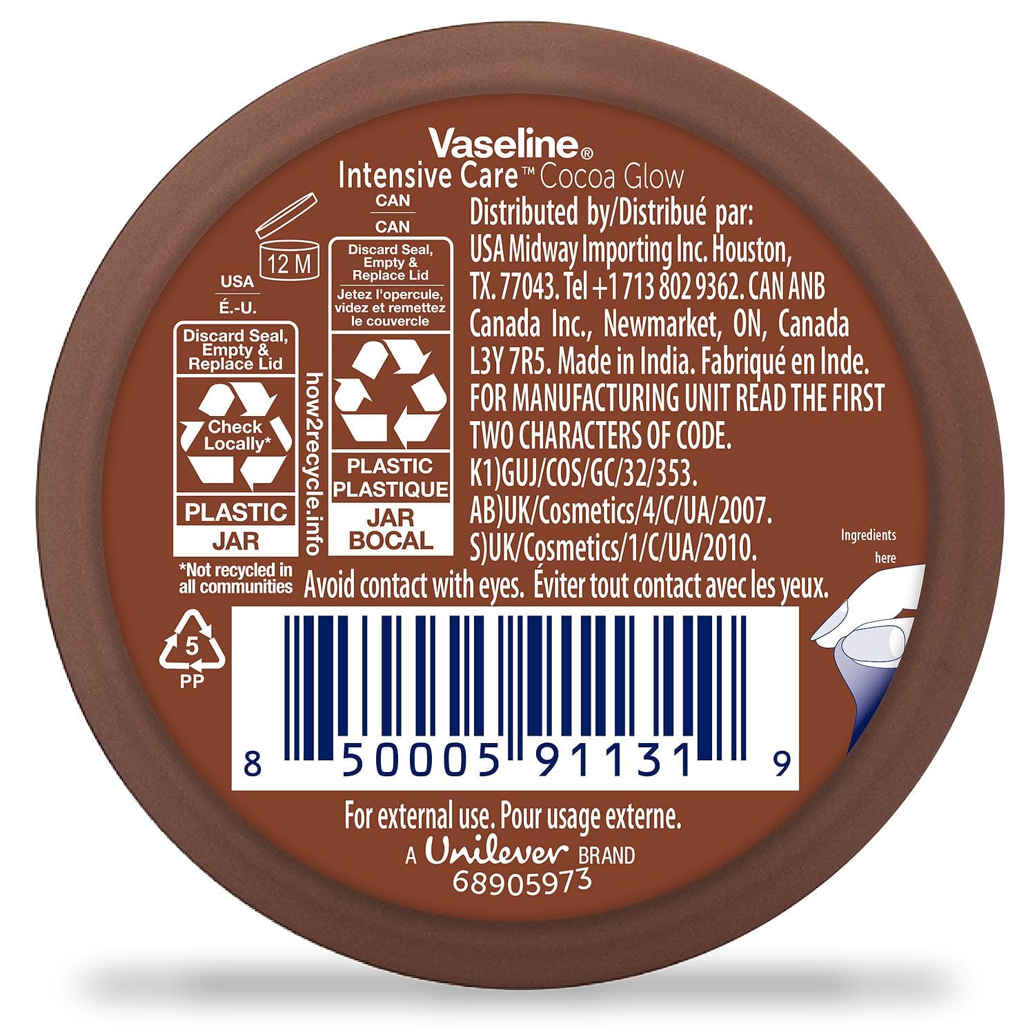 Vaseline Cocoa Glow travel-size tube ready for on-the-go moisture.